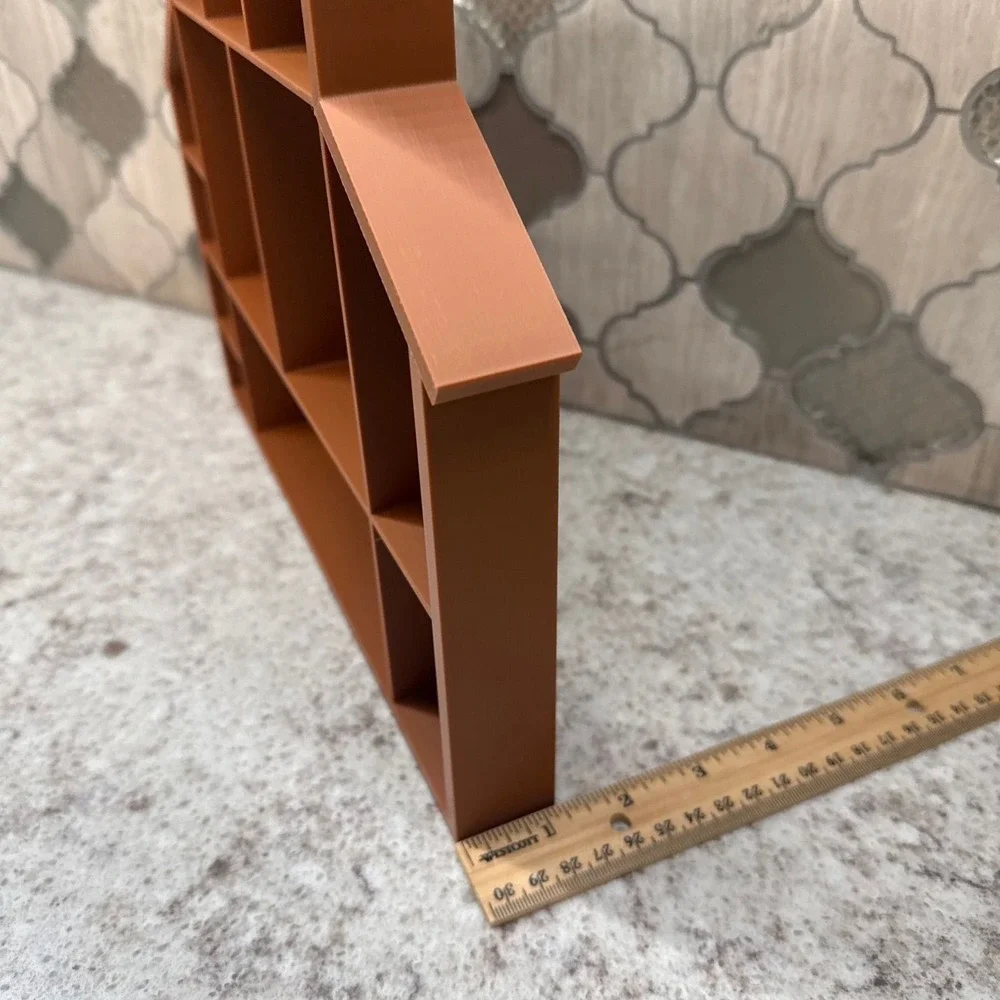 Barn Shaped Trinket Shelf Tray Display Brown Miniatures 3D printed 12x13